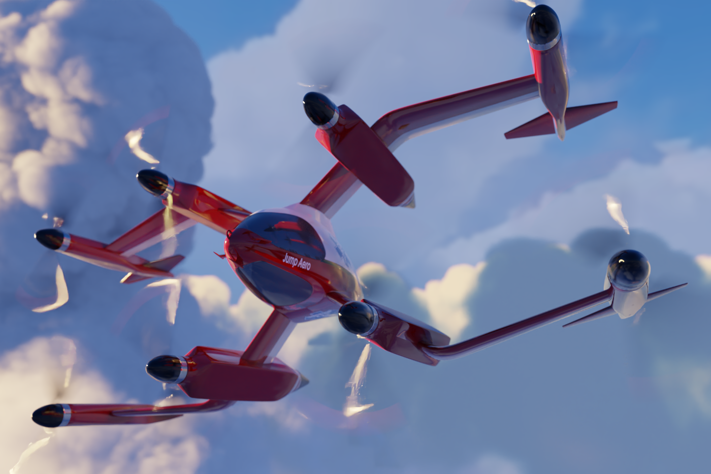 Jump Aero JA1 Pulse one passenger eVTOL fast responder concept design multicopter aircraft Jump Aero JA1 Pulse one passenger eVTOL fast responder concept design multicopter aircraft